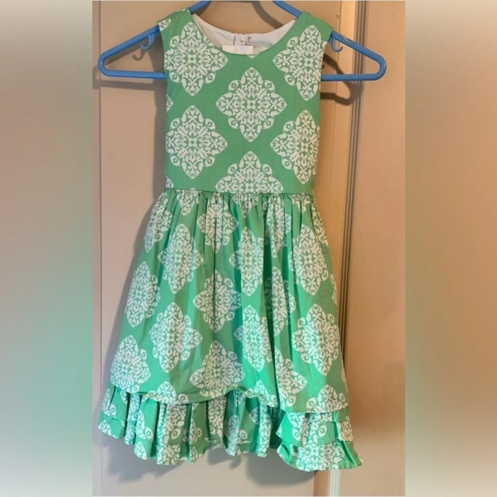 Bundle Girls Kids Casual Green Print Dress - and Short